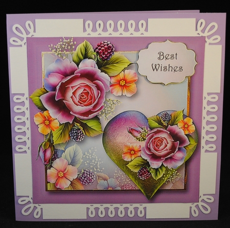 Hearts & Flowers - English Roses 8x8 Quick Topper by Yvonne Middleton