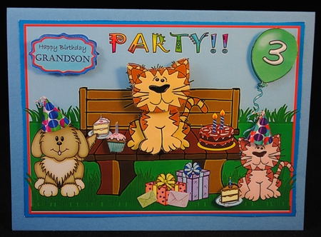 Animal Party Birthday Card for Ages 2-5 by Yvonne Middleton