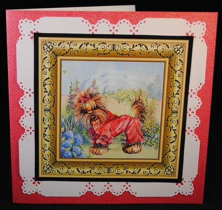 Yorkshire Terrier 7x7 Card with Pyramid Layers by Yvonne Middleton