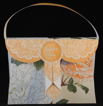 Peach Roses Just for You Drape Bag Card Mini Kit by Yvonne Middleton