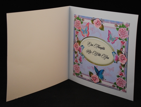 Roses & Butterfly Sympathy Card Insert by Yvonne Middleton
