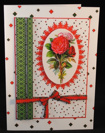 Oval Lace Pyramid - Vintage Rose Bouquet by Yvonne Middleton