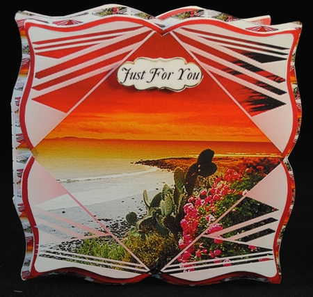 Curved Edge Card - Abstract Sunset Beach by Yvonne Middleton