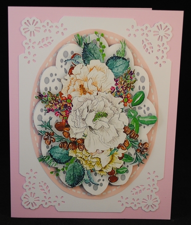 Beautiful Cream roses on a lace mat 2,  by Yvonne Middleton