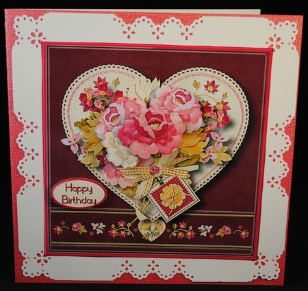 Vintage Posy Decoupage Card Front by Yvonne Middleton
