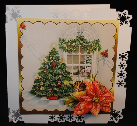 The Christmas tree 5.5x5.5card with decoupage by Yvonne Middleton