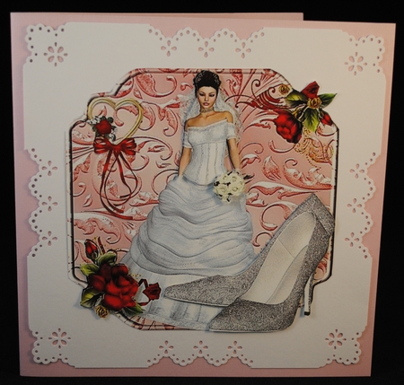 Red Roses Bride For The Bride Topper by Yvonne Middleton