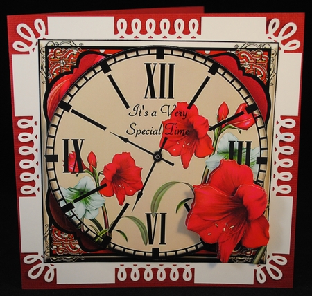 Special Times - Red Amaryllis & Polka Dots by Yvonne Middleton