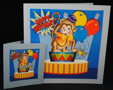 whos a cheeky monkey! in the circus 8x8 by Yvonne Middleton