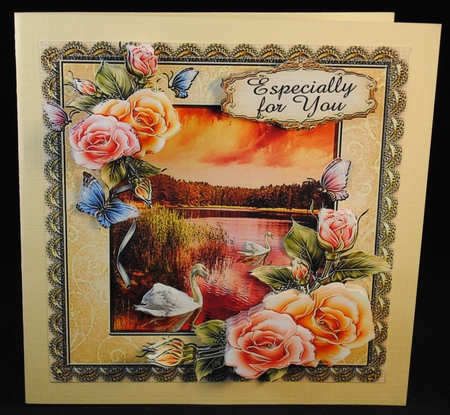 Swans and Sunset Card Front Mini Kit  by Yvonne Middleton
