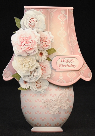 Pink and White Posy - Lamp Card Mini Kit by Yvonne Middleton