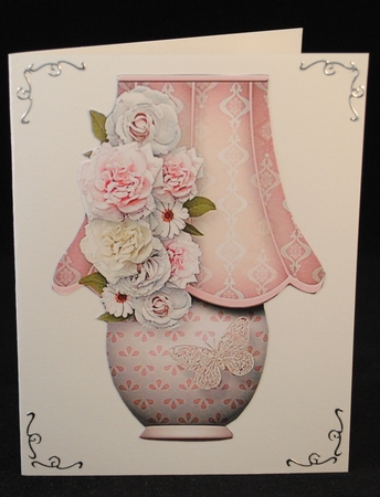Pink and White Posy - Lamp Card Mini Kit by Yvonne Middleton