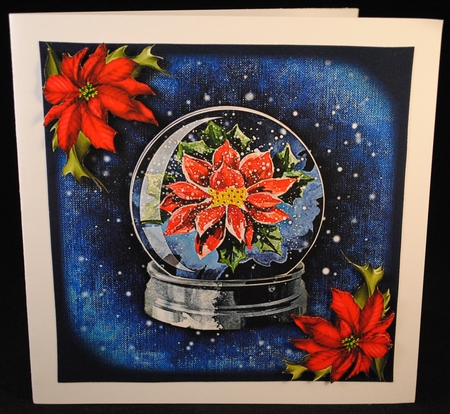 Watercolour Snowglobe - Poinsettia by Yvonne Middleton