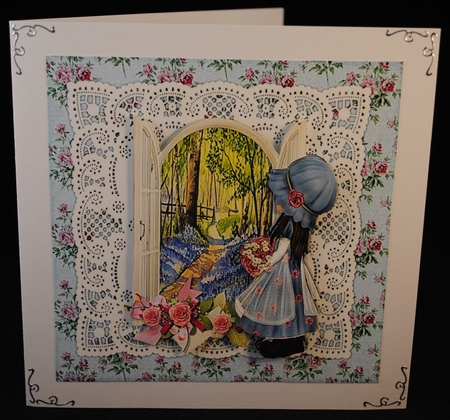 Bonnet girl in the garden by Yvonne Middleton