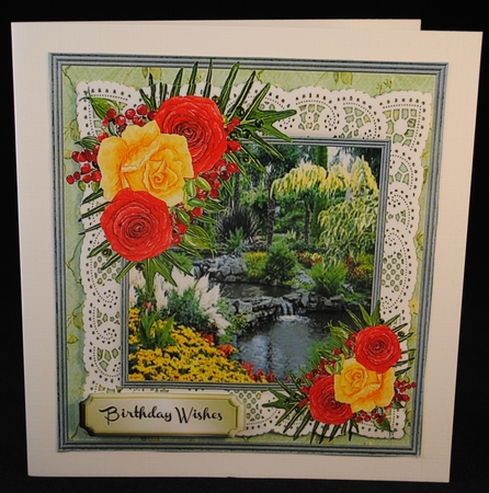 Beautiful Water Garden On Lace  by Yvonne Middleton