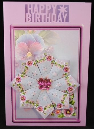 Lavendar Pansy Teabags and Topper Happy Birthday or Get Well Soon number 2 by Yvonne Middleton
