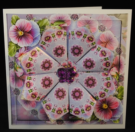 Lavendar Pansy Teabags and Topper Happy Birthday or Get Well Soon number 4 by Yvonne Middleton