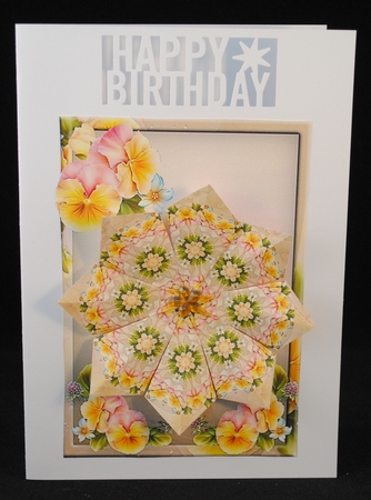 Pink Pansy Teabag Topper Happy Birthday or Get Well Soon by Yvonne Middleton