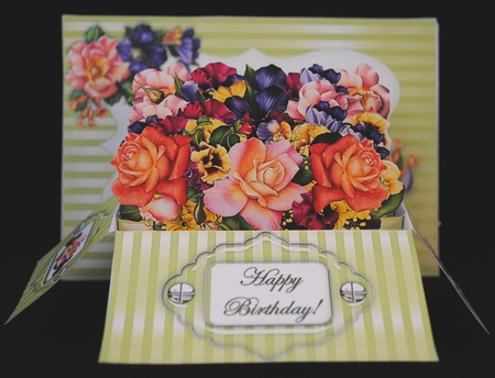 Summertime Flowers - 3D Box Card Kit & Matching Envelope by Yvonne Middleton
