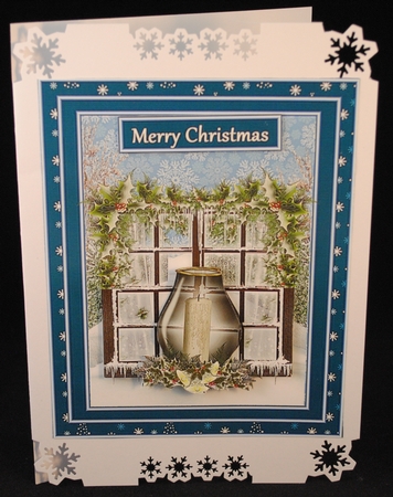 Christmas Windows - Candles - Blue by Yvonne Middleton