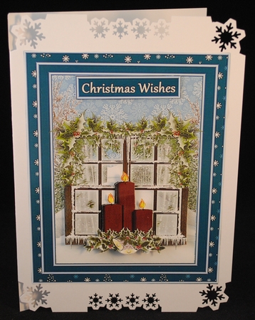 Christmas Windows - Candles - Blue by Yvonne Middleton