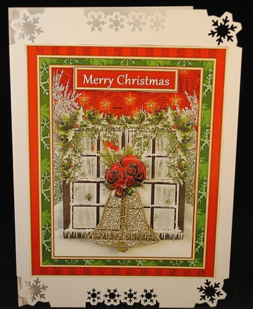 Christmas Window - Roses - Red by Yvonne Middleton