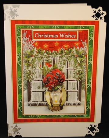 Christmas Window - Roses - Red by Yvonne Middleton