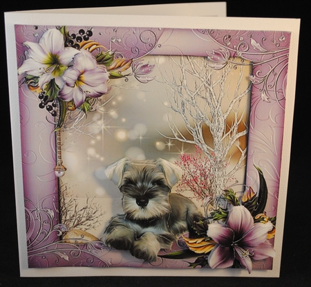 Christmas Miniature Schnauzer Winter Scene Mini Kit  by Yvonne Middleton