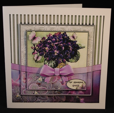 Vintage Flower Stripes and Butterflies 958 by Yvonne Middleton