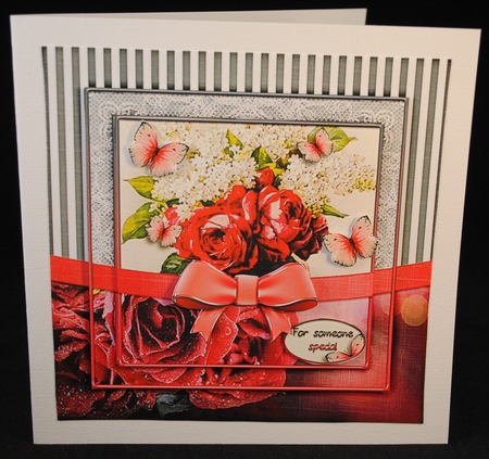 Vintage Flower Stripes and Butterflies 959 by Yvonne Middleton
