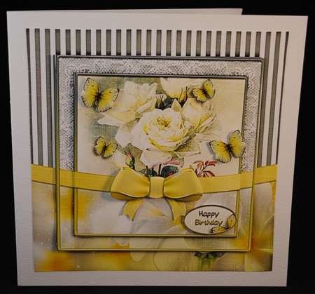 Vintage Flower Stripes and Butterflies 960 by Yvonne Middleton