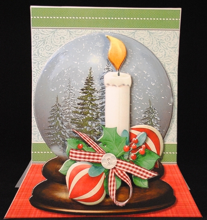 Christmas Candle Globe Shaped card Mini Kit by Yvonne Middleton