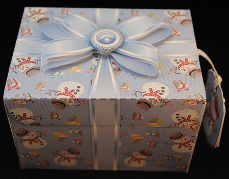Gift Box Snowmen and Gifts with Bow Decoupage by Yvonne Middleton