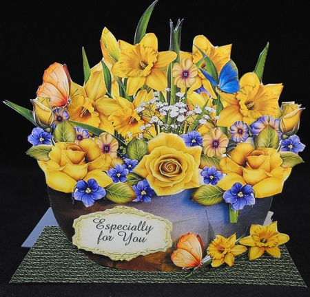 Bowl of  Daffodils and Roses Shaped Mini Kit  by Yvonne Middleton