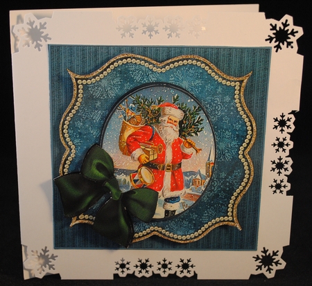 Square Bracket Christmas Card Santa Card E by Yvonne Middleton