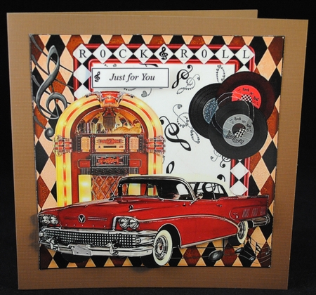 Rock & Roll 2 Card Topper with Decoupage  by Yvonne Middleton