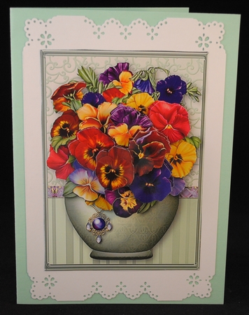 Pansy Bouquet - Pot of Flowers A4 Card Mini Kit by Yvonne Middleton