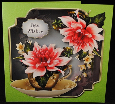 Pink Dahlias - Teacup & Saucer by Yvonne Middleton