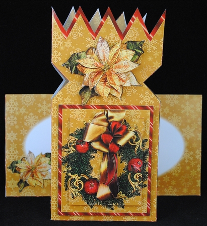 Christmas cracker card kit holly wreath by Yvonne Middleton
