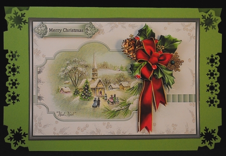 Noel church service card with decoupage by Yvonne Middleton