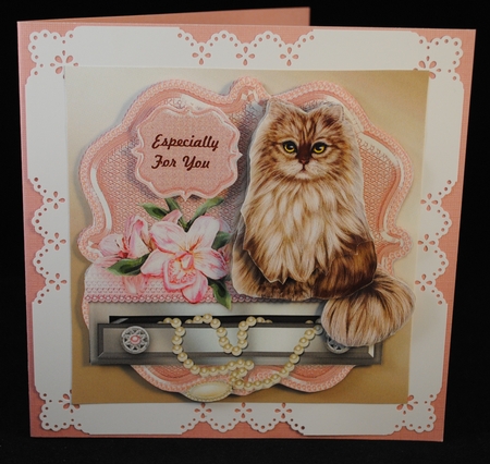 Beautiful Cat & Pink Orchids Mini Kit by Yvonne Middleton
