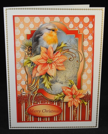 Christmas Robin Decoupage Card Front by Yvonne Middleton
