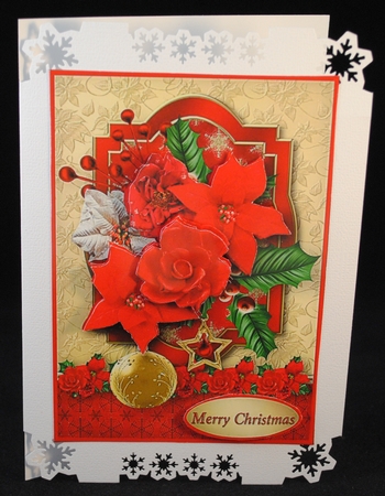 Flowers for Christmas Decoupage Card Front by Yvonne Middleton