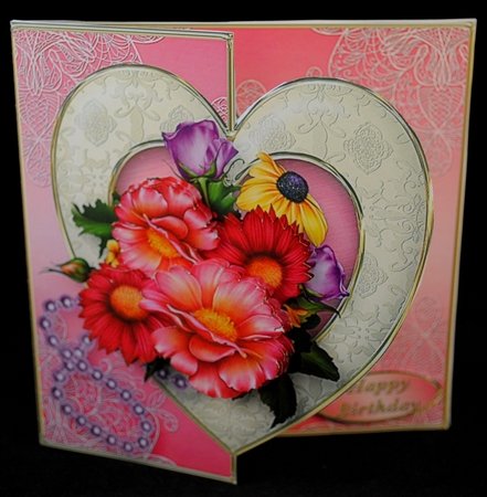 Mixed Posy - Offset Heart Card Mini Kit by Yvonne Middleton