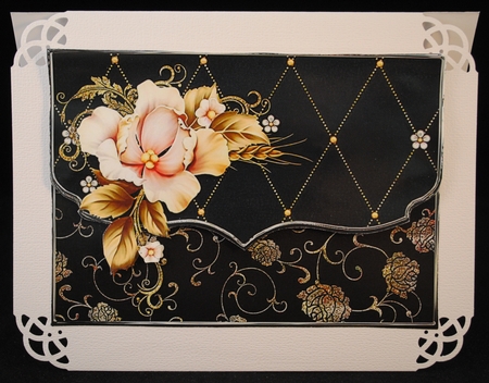 Sugar Flowers Fancy Scalloped Edge Envelope Card by Yvonne Middleton