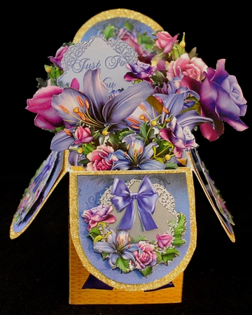 POP UP BOX 3D DECOUPAGE CARD KIT - FLOWER BASKET by Yvonne Middleton