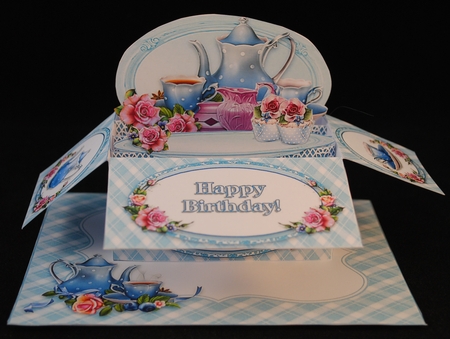 Tea For Two - 3D Box Card Kit & Matching Envelope - PU 300 dpi by Yvonne Middleton
