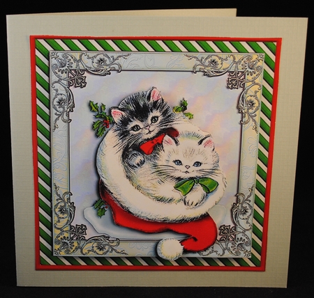 Xmas Kittens Stocking  by Yvonne Middleton