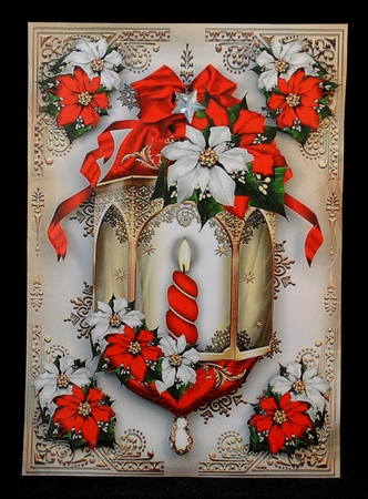 Vintage Christmas Lamp with Poinsettias Mini Kit by Yvonne Middleton