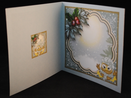 Baby Boys Christmas Owl Card Front Kit by Yvonne Middleton